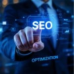 A person touching seo option on the screen