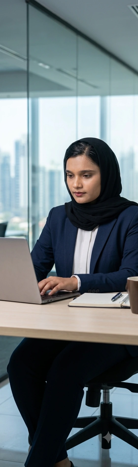 Im seating in chair and working with laptop